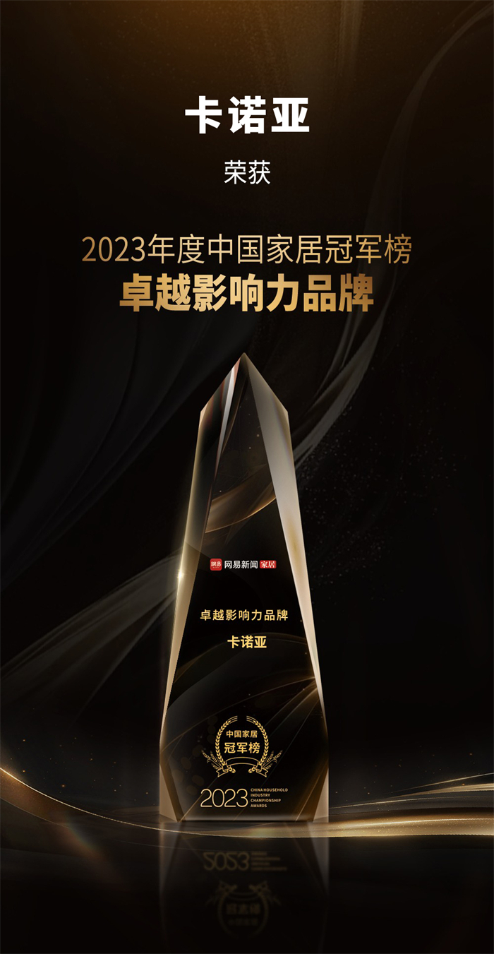 卡諾亞喜獲“卓越影響力品牌”、“年度領(lǐng)軍人物”重磅榮譽